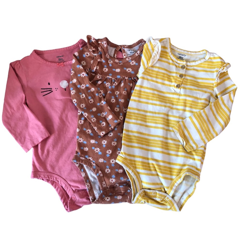 Carter’s 3 pack long sleeve bodysuits